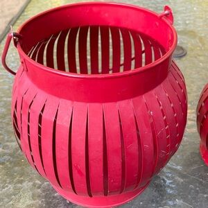 Red candleholders